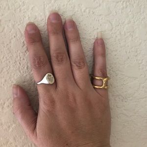 Chloé gold tone double stack ring